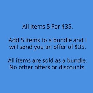 All Items 5 For $35.